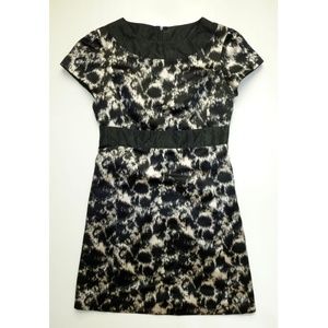 EUC Black Ink Splotched Ecru Dress by Pollini